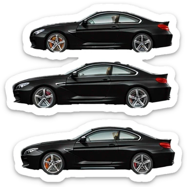  black BMW M6 2024 that crashed sticker