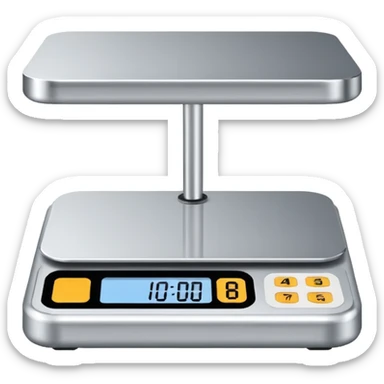 Weighing scale showing numbers sticker