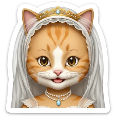 cat bride  sticker