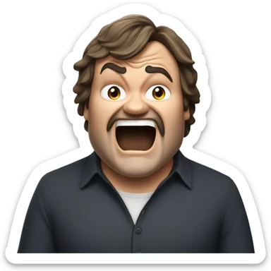 Jack black emphatically talking loudly sticker