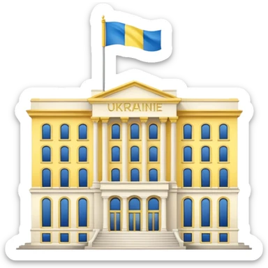 make the png emoji of Ukraine president's office building sticker