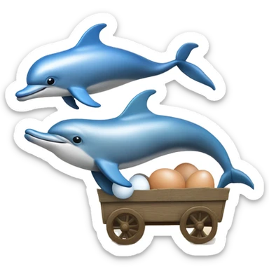 dolphin hatches an egg when dolphin takes the egg to a wagon and puts the egg in the wagon to hatch sticker