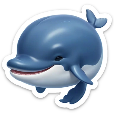 Meme-Worthy Cute Sleeping Humpback Whale Portrait Emoji, Head resting peacefully with a contented smile, showcasing an enormous blue-gray body with gently drifting pectoral fins and eyes softly closed in serene slumber, Simplified yet adorably endearing features, highly detailed, glowing with a soft, drowsy deep-sea light, high shine, relaxed and utterly lovable, stylized with an air of playful oceanic laziness, soft glowing outline, capturing the essence of a sleeping humpback whale that feels destined to become the next viral icon of adorable marine rest! sticker