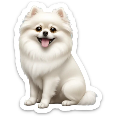 white pomeranian sticker