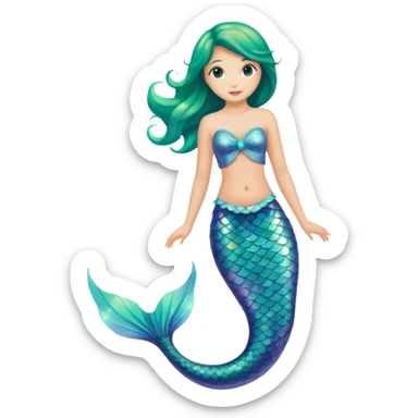 green aqua coloured siren mermaid tail end only sticker
