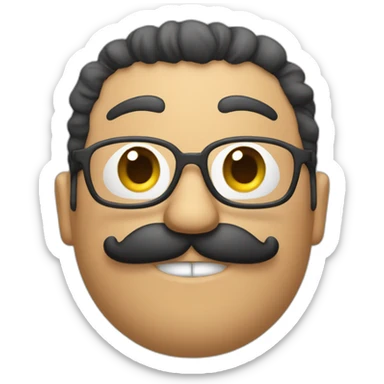 Un mec avec un moustache et des cheveux chatin sticker