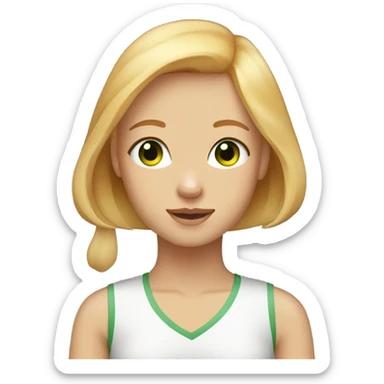 Blonde hair girl green eyes with one eyed ginger labrador sticker