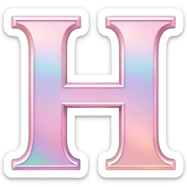 Iridescent pastel pink romantic formal elegant sophisticated cultured neat pretty beautiful Font setting icon with letter H sticker