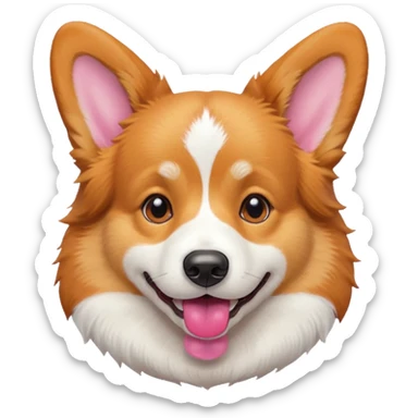 corgi dog face sticker