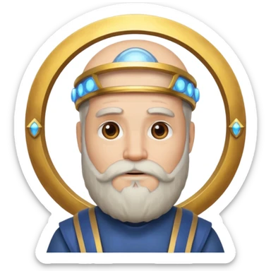 God the Father as a wise, bearded man with a halo sticker