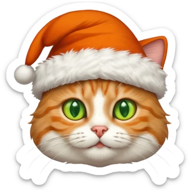 Un gato con gorro navideño sticker