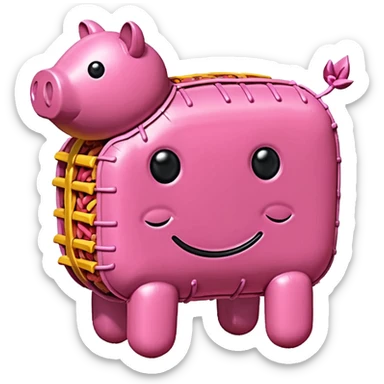   jeff koons style art SPAM pink meat  pinata sculpture  sticker