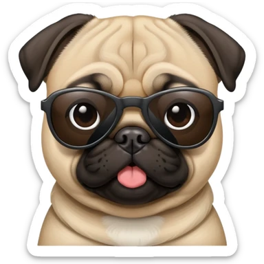 Pug with sunglasses sticker