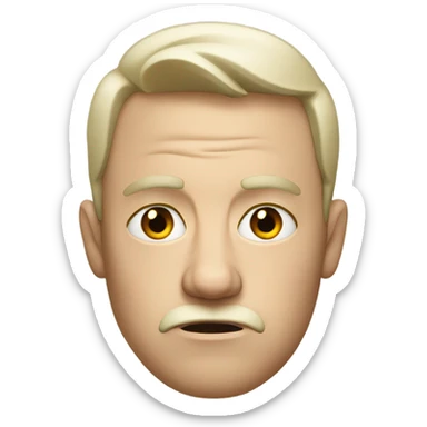 white person with an annoyed look sticker