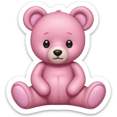 pink teddy bear with perked ears sticker