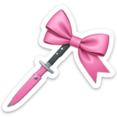 Pink bow knife sticker