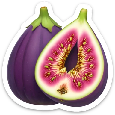 Please create a emoji of a single half of a fig with the internal seeds make it cute sticker