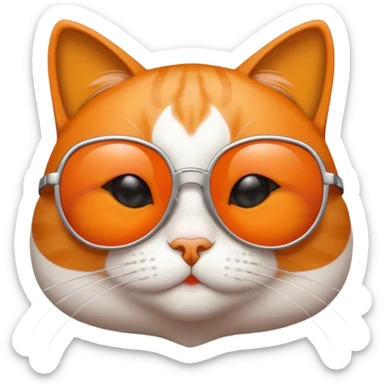 cat wearing sunglasses, simple and expressive sticker