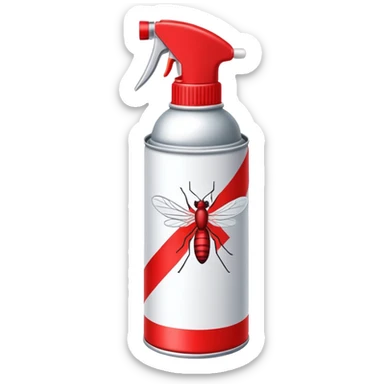 Anti-mosquito spray can with a mosquito crossed out sticker