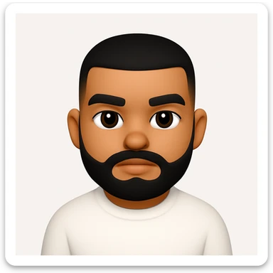 Convert this photo into a 3D emoji in Apple style, closely resembling the original person, with smooth features and expressive face. The style should mimic Apple's emoji style with smooth, rounded features and vibrant colors, capturing the likeness and expression of the person in the photo. sticker