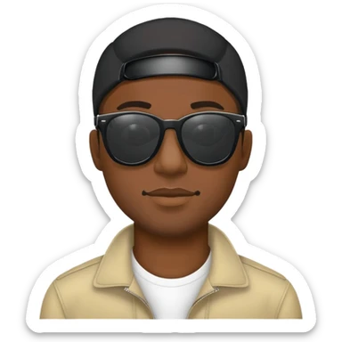 black rapper shades sticker