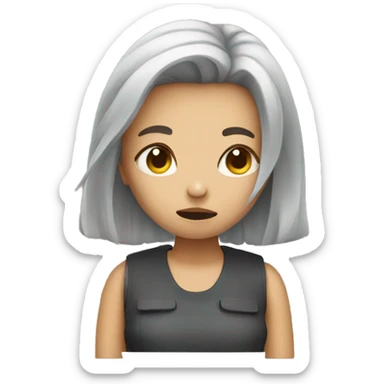 Girl with bad breathe  sticker