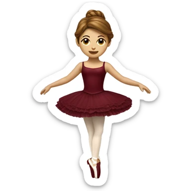 burgundy music box with white ballerina standing back sticker