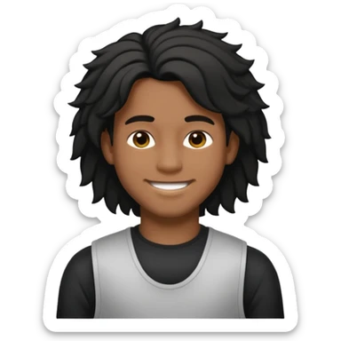 Je veut un garçon qui a des cheveux locks mi long c un renoi il porte un débardeur blanc et qui sourit sticker