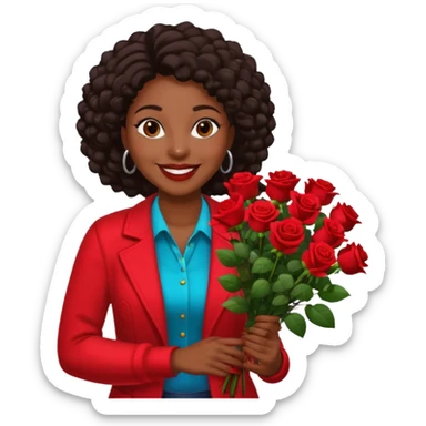 Street Flower Seller black woman  sticker