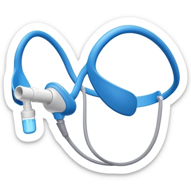 Simple blue VO2 max testing mouthpiece, exercise physiology equipment sticker