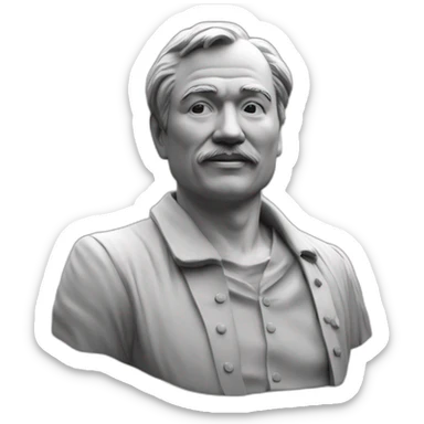 3d Satoshi Nakamoto bitcoin Bust Budapest, Hungary sticker