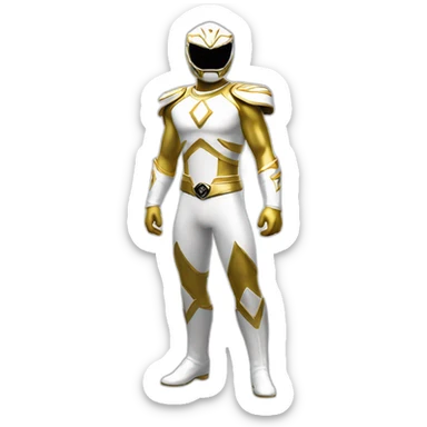 white gold power ranger full body sticker