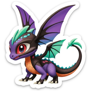 Meloetta-Noivern-Spyro-Toothless-Stitch-Pokémon-Fakémon-creature-hybrid sticker