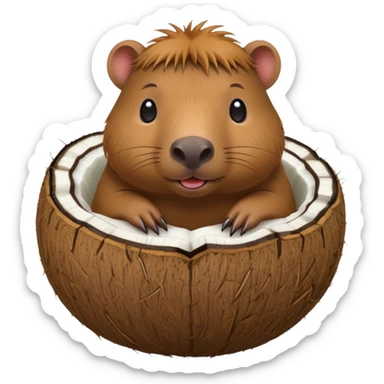 capybara in a coconut  sticker
