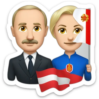 Putin and lukashenko ang flag russia and belarus sticker