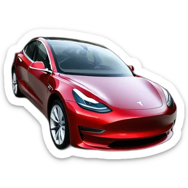 red tesla model 3 sticker
