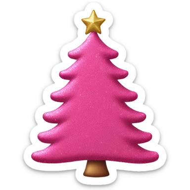 Pink Christmas tree with glitter sticker