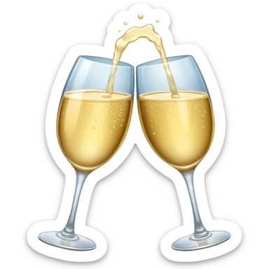 Champagne glasses clinking together sticker