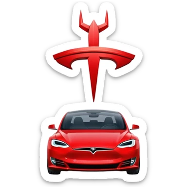 red tesla sticker