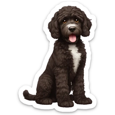 Brown Portuguese water dog high five  sticker