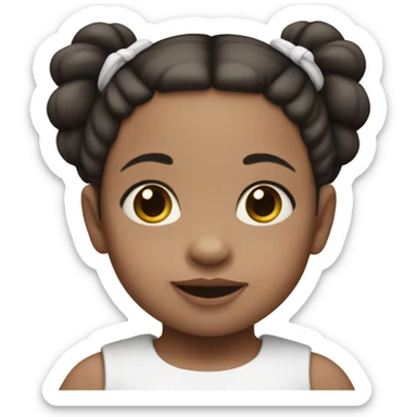  baby white skinned girl with dark brown pigtails  sticker