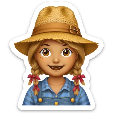 cute girl scarecrow emoji sticker