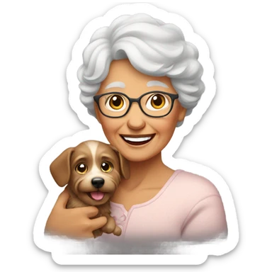 Grandmother with dog sticker