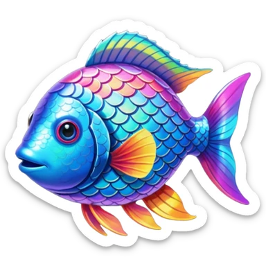 rainbow fish sticker