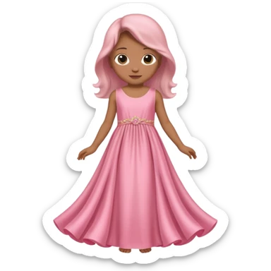 Gown in pink for kids only dress no gender  sticker