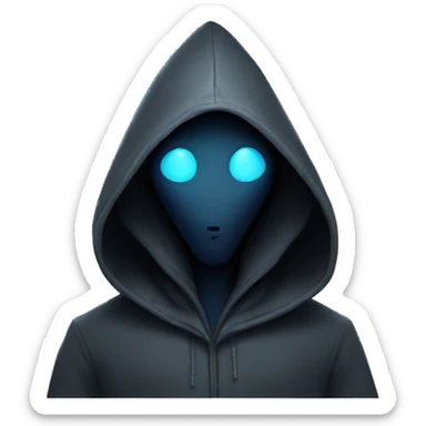 mysterious hooded alien staring sticker