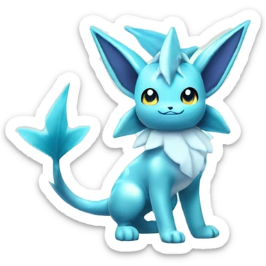 Kawaii Gorgeous Beautiful Shiny Sparkly Vaporeon-Glaceon-Pokémon full body sticker