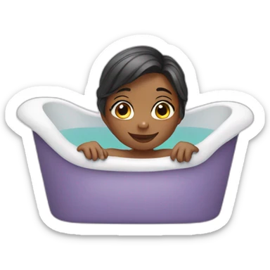 girl in tub sticker