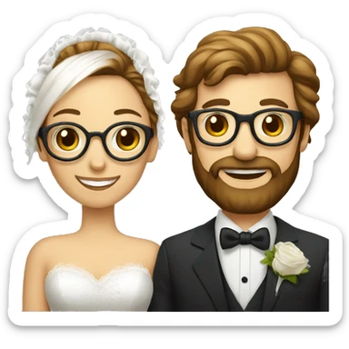 Un homme légère barbe et une femme mariage lunettes sticker