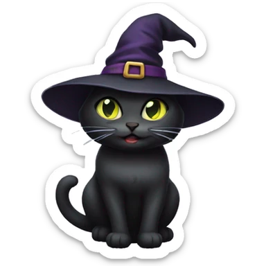 Witch cat sticker